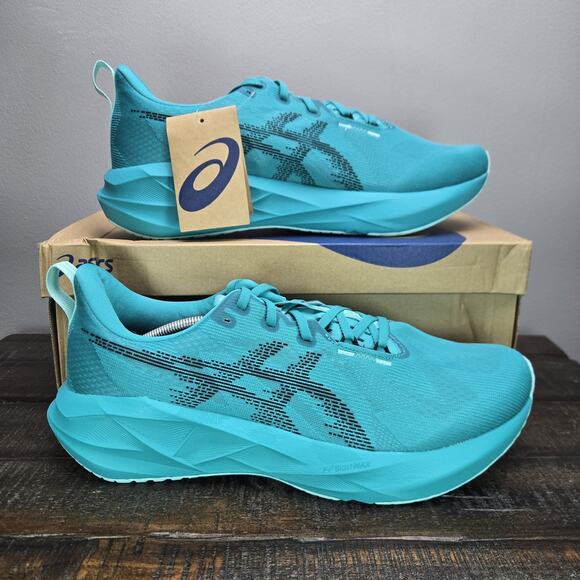 NEW ASICS Novablast 5 Mens Size 13 Running Shoes Wave Teal 1011b974 - Picture 1 of 13